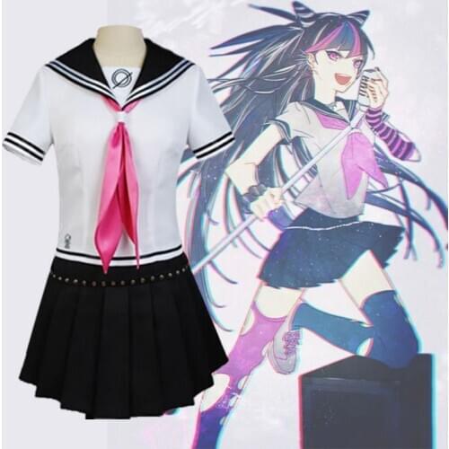 Anime Danganronpa Cosplay Mioda Ibuki / Enoshima Junko / Fukawa Toko Costume Full Sets Wig Halloween Performance Clothes C80A97