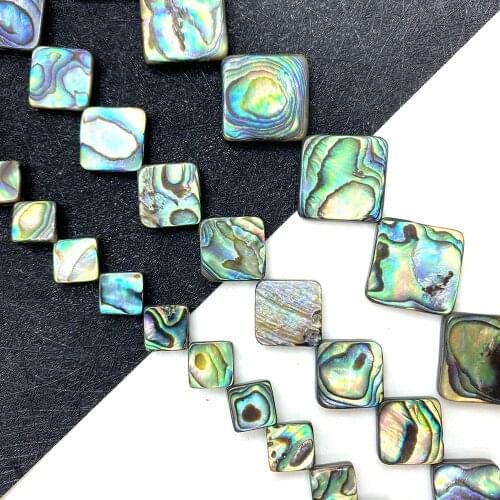 Natural Shell Loose Beads Rhombus-shaped Abalone Shell Beads, Used for DIY Jewelry Making Necklace Bracelet Earring Accessories