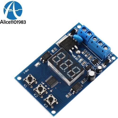 Trigger Cycle Timer Delay Switch Circuit Control Board Module MOS FET Driver Module With Led Digit Dispaly DC 5-30V 20A Blue