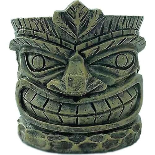 Flowerpots Crafts Resin Pots Tiki Head Urns Decorations Retro Home Furnishings Creativity Children Green Plants Garden Or Office
