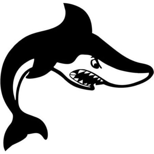 Dawasaru Cartoon Shark Evil Car Stickers Waterproof Personalized Decals Truck Laptop Motorcycle Auto Accessories PVC,14cm*14cm