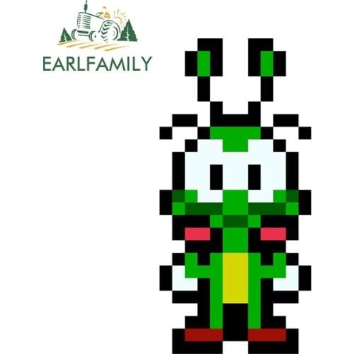 EARLFAMILY 13cm x 7.2cm for Pixel Bug Funny Car Stickers Cartoon Decal Windshield Waterproof Graphics Creativite Car Styling