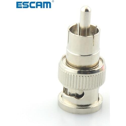 ESCAM BNC Male to RCA Male Coax Connector Adapter Cable Coupler for CCTV Camera