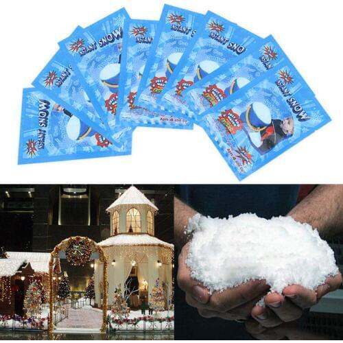 1 Pack Artificial Snow Instant Snow Fluffy Snowflake Super Absorbant Magic Prop For Christmas Wedding Supplies Dropshipping