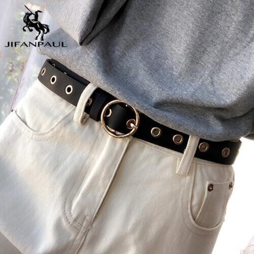JIFANPAUL Ladies luxury brand fashion belt alloy pin buckle thin belt sweet beauty adjustable belt jeans wear matching pieces