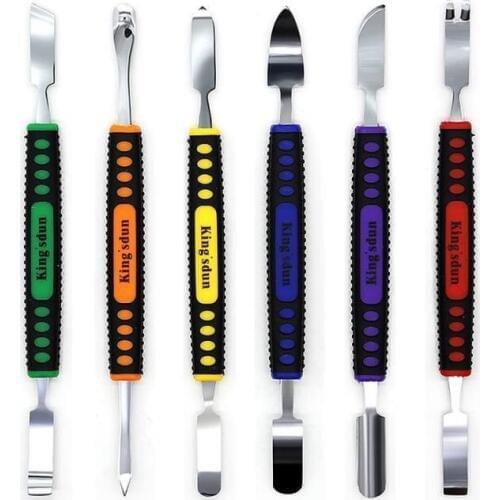 Kaisi 6pcs/Lot Flexible Dual Ends Metal Spudger Set for iPhone iPad Tablet Mobile Phone Prying Opening Repair Tool Kit Hand Tool