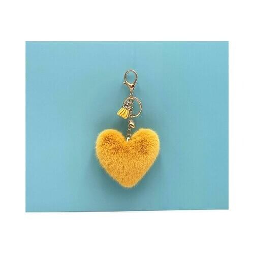 Tassel Peach Heart Keychain Cute Bag Pendant Heart-shaped Plush Car Key Chain Ring Ornaments Creative Small Gifts