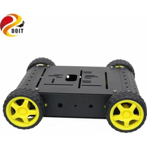 4wd Smart Car Chassis Kit with TT Motor Wheel Aluminum Alloy Bracket for Arduino DIY Remote Control Robot Kit