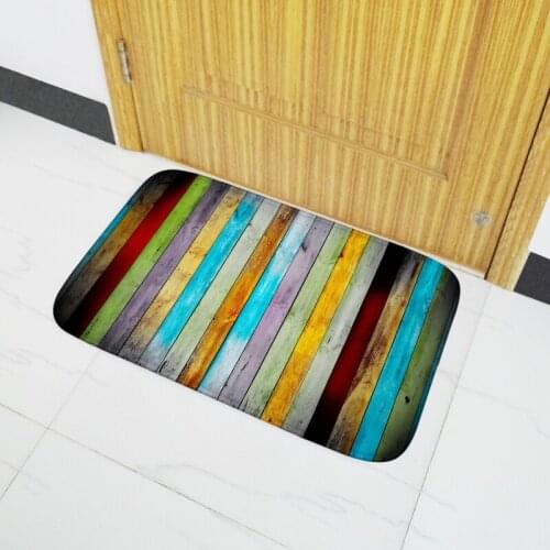 Home Bath Mat Non-slip Bathroom Carpet Soft Flannel Stripe Rug Mat Kitchen Toilet Floor Decor Water Absorption Carpet