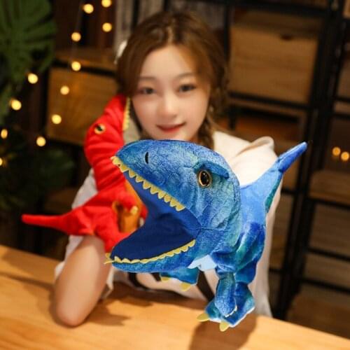 35CM Hand Puppet Dinosaur Tyrannosaurus Rex Triceratops Parent-child Entertainment Plush Toy Childrens Boys Birthday Gift