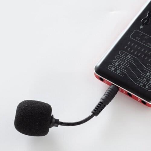 Mini 3.5mm Jack Flexible Microphone Mic Mono Stereo 4 Pole Microphones for Smartphone Record PC Tablet Laptop Camera