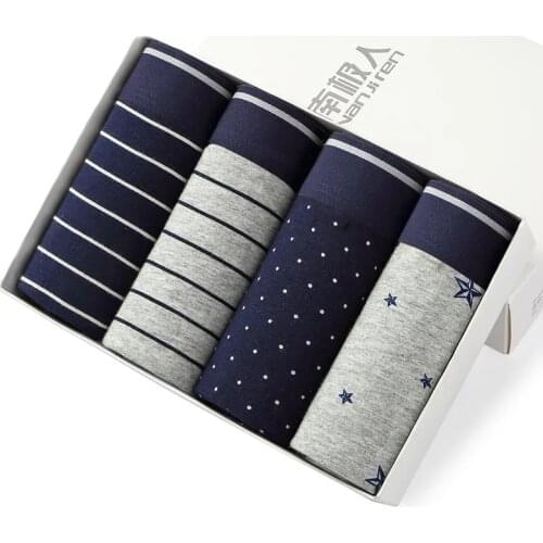 4Pcs New Short Library Boxing Ventilation Fashion Pure Sexy Sport Size Hot Underwear Men Cotton Boxer Homme Brand Underpan