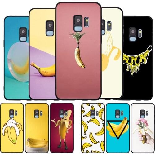 Banana Soft Case For Samsung S20 S10 S9 S8 S7 S6 EDGE Plus Lite For Note 8 9 10 Cover A7 A8 A9 black Cases
