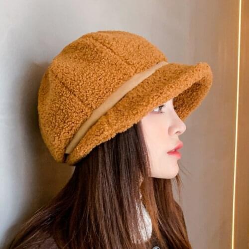 New thickened multicolor lamb wool hat childrens Korean fashion wind proof lamb wool hat