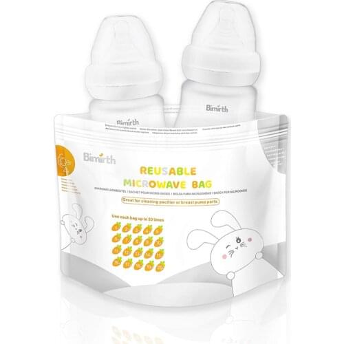 16Pcs Microwave Sterilizer Bags Zipper Closure Reusable Steam Bags For Baby Bottles Breast Pumps Teether For Baby Bottles