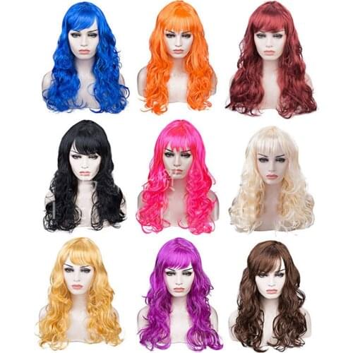 High Temperature Fibre Synthetic Wig for Women Long curly Wavy Hair Party headwear Prop Anime Cosplay Accessories Halloween Gift