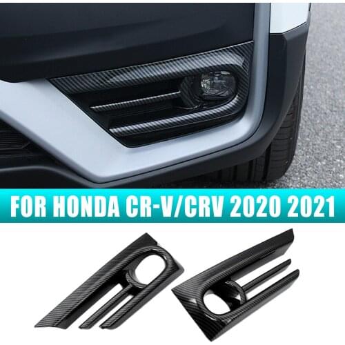 For Honda CR-V/CRV 2020 2021 Carbon Fiber Front Foglight Fog Light Lamp Frame Cover Molding Trim Accessories