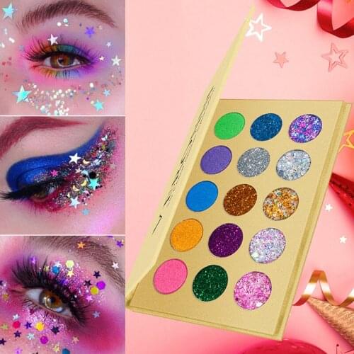 Professional Glitter Eyeshadow Palette Sequin Glitter Matte 15 Colors In Side Powder Makeup Eye Shadow Shimmer Beauty Face Body