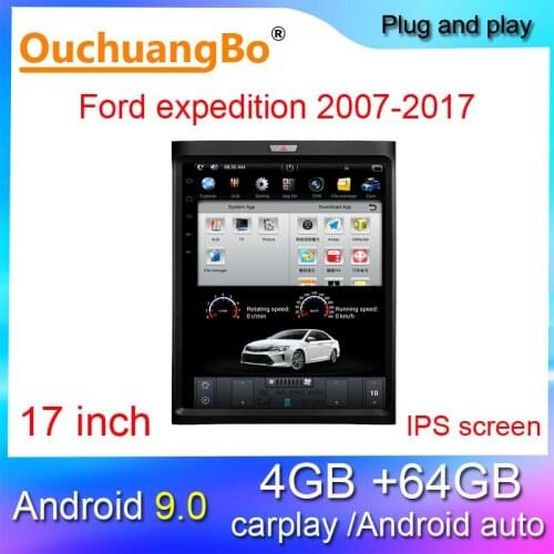 Ouchuangbo radio gps stereo for 17 inch Ford expedition 2007-2017 Android 9.0 multimedia media IPS screen 1920*1080