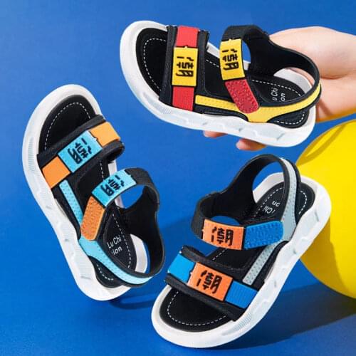 Fashion 2021 Childrens Summer Boys Sandals Kids Flat Child Beach Shoes Sports Running Soft Sole Anti-slip BoyCasual Sandals