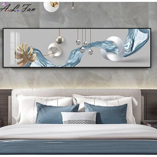Nordic living room abstract geometric decorative painting modern light luxury hotel background wall painting bedroom bedside art