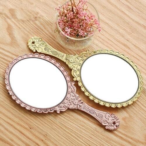 JOYLIVE Make-up Spiegel Ovale Noble Herstellen Oude Manieren Hof Spiegel Beauty Tool Hand Hold Beauty Makeup Mirror