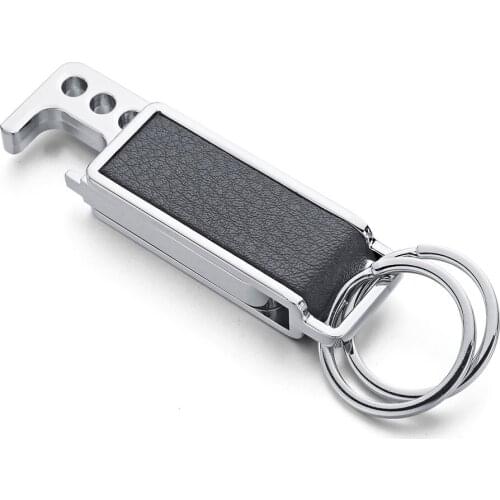 High Quality Cool Lettering Keychains Stylish Leather Metal Waist Buckle Bottle Opener Tool Keychains Ring Accessories DK354 New