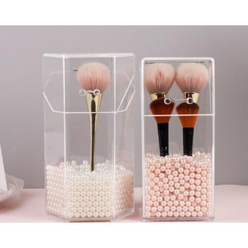 Acrylic Makeup Brush Holder Makeup Organizer Cosmetic Holder Lipstick Pencil Storage Container Transparent Storage Box Holder