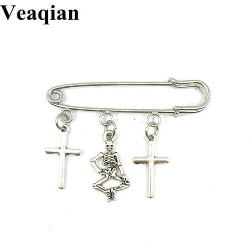 1 cross Christian logo accessory alloy pendant brooch, faith gift, cowboy collar badge brooch