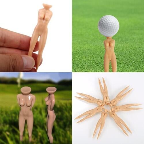 10Pcs Lady Shape Golf Tees Naked Design Golfers Plastic Sports Ball Holder for outdoor ball play Gold Holder