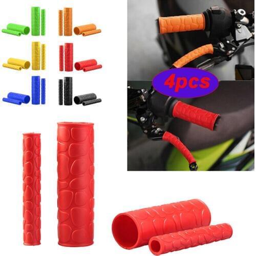 Promotion! Hot Sale 4PC handlebar grips cover Universal Motorcycle Grips Handlebar Soft Rubber Bar Brake Handle Silicone Sleeve