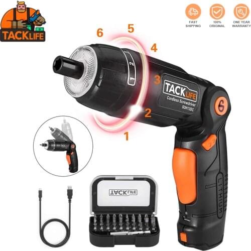 TACKLIFE SDH13DC SDH13DCB Electric Screwdriver 3.6V Cordless Rechargeable Screwdriver 31 Driver Bits Power Tools