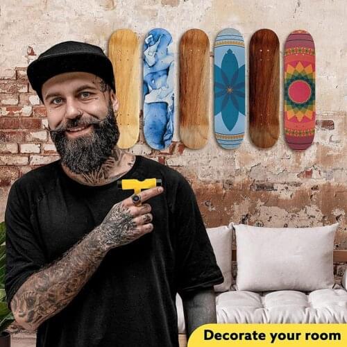 1 Set Acrylic Snowboard Wall Rack Fixing Tightly Skateboard Wall Mount Deck Display Luxury Skateboard Storage Holder Rack