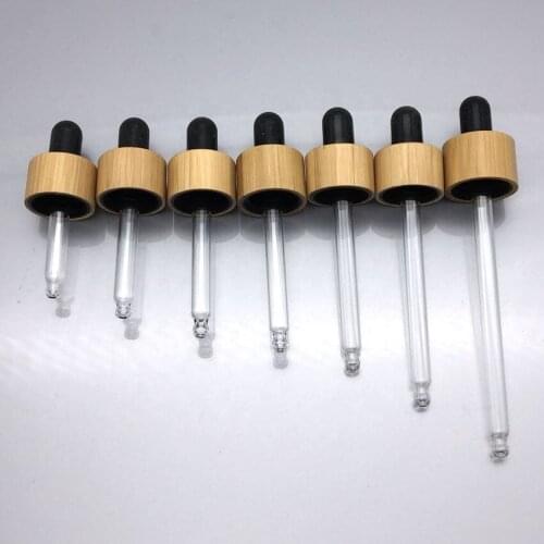 18mm Black/Gold/Silver Aluminum Line Screw Cap plastic Dropper bamboo caps For 5ml-100ml Essential oil Bottles,Serum container