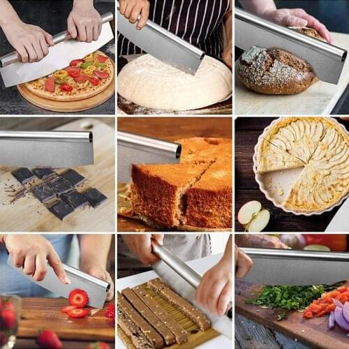 Aluminum Metal Pizza Peel Cutter Rocker Blade Pizza Spatula Paddle Long Handle Best Pizza Oven Accessories Set for Homes