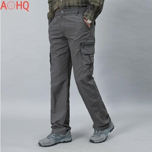 Summer Pants Men Breathable Lightweight Trousers Elastic Waist Fashion Clothes Men Fashion Outdoor Trekking Pants Men Pants 2021