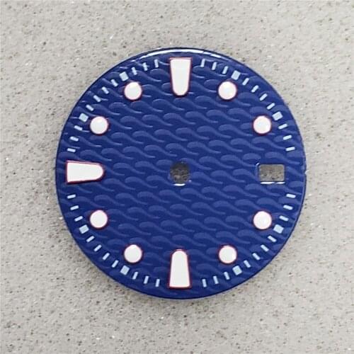 Simple 29MM Watch Dial Replacement No Luminous Corrugated Dial for NH35 7S25 Watch Movements