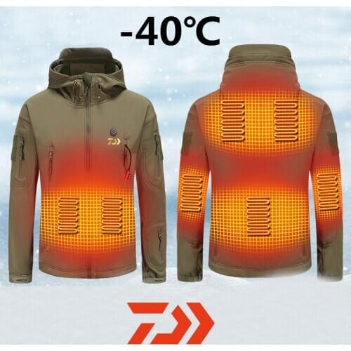 Daiwa Outdoor Winter Fishing Electric Heating Jacket USB Charge Men Women Heated Jackets Intelligent Heat Skiing Hiking Clothes
