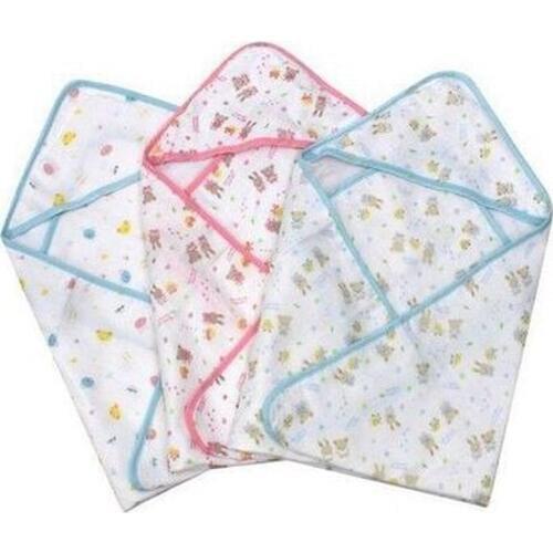 Baby Cotton Four-layer Gauze Infant Hold Blanket Newborn Bath Towel Cover Receiving Blanket Wrap Blue Pink Cartoon 70*70cm