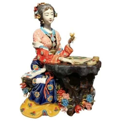 Girl honglou Dream Twelve Chai Lin Wei Dongshiwan ceramic dolls Zen classic ladies lady Sculpture Beauty Women statue