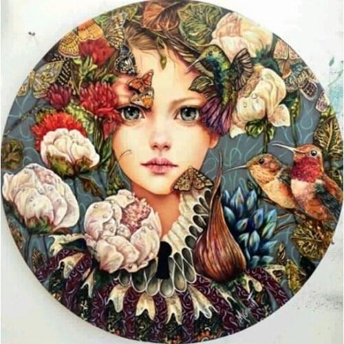 DIY Diamond Painting Full Square/Round Cartoon Girl Diamond Embroidery Mosaic Full Display Picture of Rhinestones Home Decor