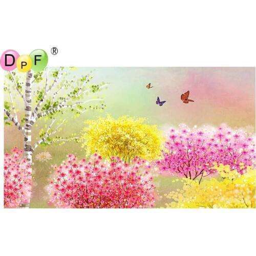 DPF Diy Diamond Painting Cross Stitch 5D Diamond Mosaic Diamond Embroidery New Style Spring view Diamond Painting wall painting