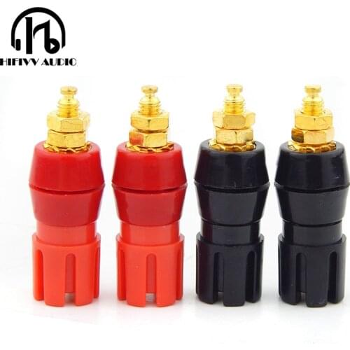 HIFI copper Amplifier to speaker socket plug Connector of Audio Amplifier Terminal Binding Post Banana plug Socket Connector