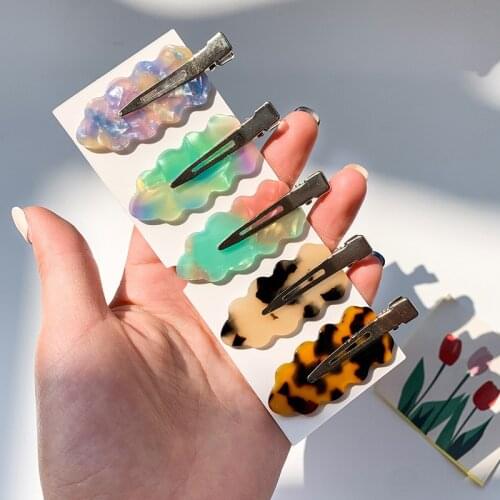 Korean Hair Clips for Women Hair Barrettes Elegant Colorful No Trace Acetate Hair Clip Girls Hair Clips Hair Accessories 2021new