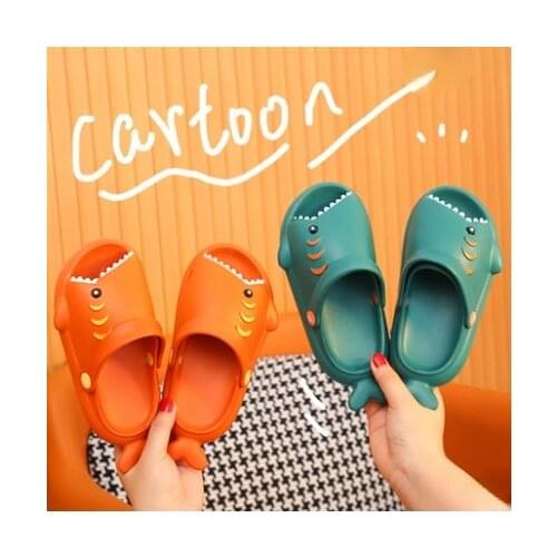 Summer Fashion Fun Shark Slippers Baby Boy Beach Shoes Soft Bottom Non-slip Hole Shoes Baby Girls Toddler Shoes Kids Sandals