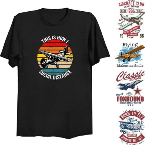 Luftwaffe Pilot Plane Warplanes Print Tshirt for Men Pilot Shirt Cotton O Neck Youth Tops Shirt Normal TShirt Aerospace Engineer
