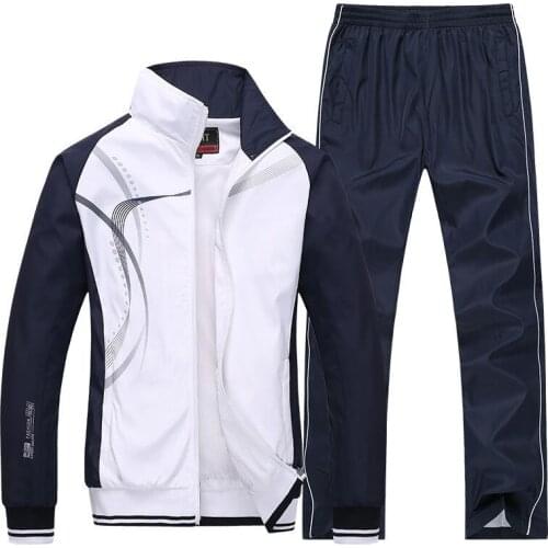 Men Sportswear New Spring Autumn Tracksuit 2 Piece Sets Sports Suit Jacket+Pant Sweatsuit Male Fashion Print Clothing Size L-5XL
