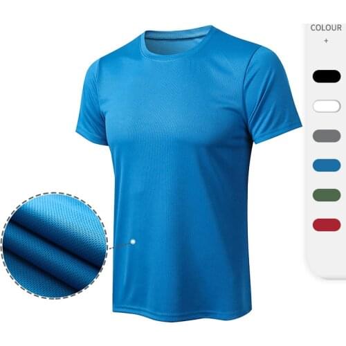 Mens Running Dry Fit Shirts Breathable Jersey Gym T-shirts Training Exercise Clothing Male Fitness Training Jogging Shirts 2021