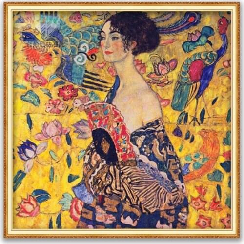 Klimt DIY Embroidery 11CT Cross Stitch Kits Craft Needlework Set Printed Canvas Cotton Thread Decoration On Sale For Living Room