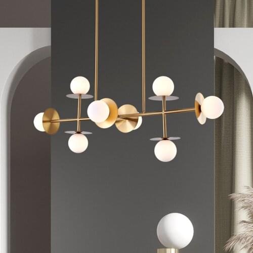 Nordic Creative LED Chandelier Dining Room Bedroom Simple Fixtures Kichen Island Restaurant Bar Office Decora Glass Hanging Lamp